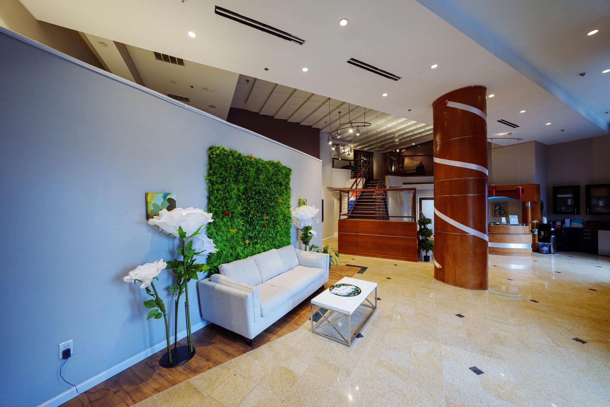 Comfortable hotel lobby seating area