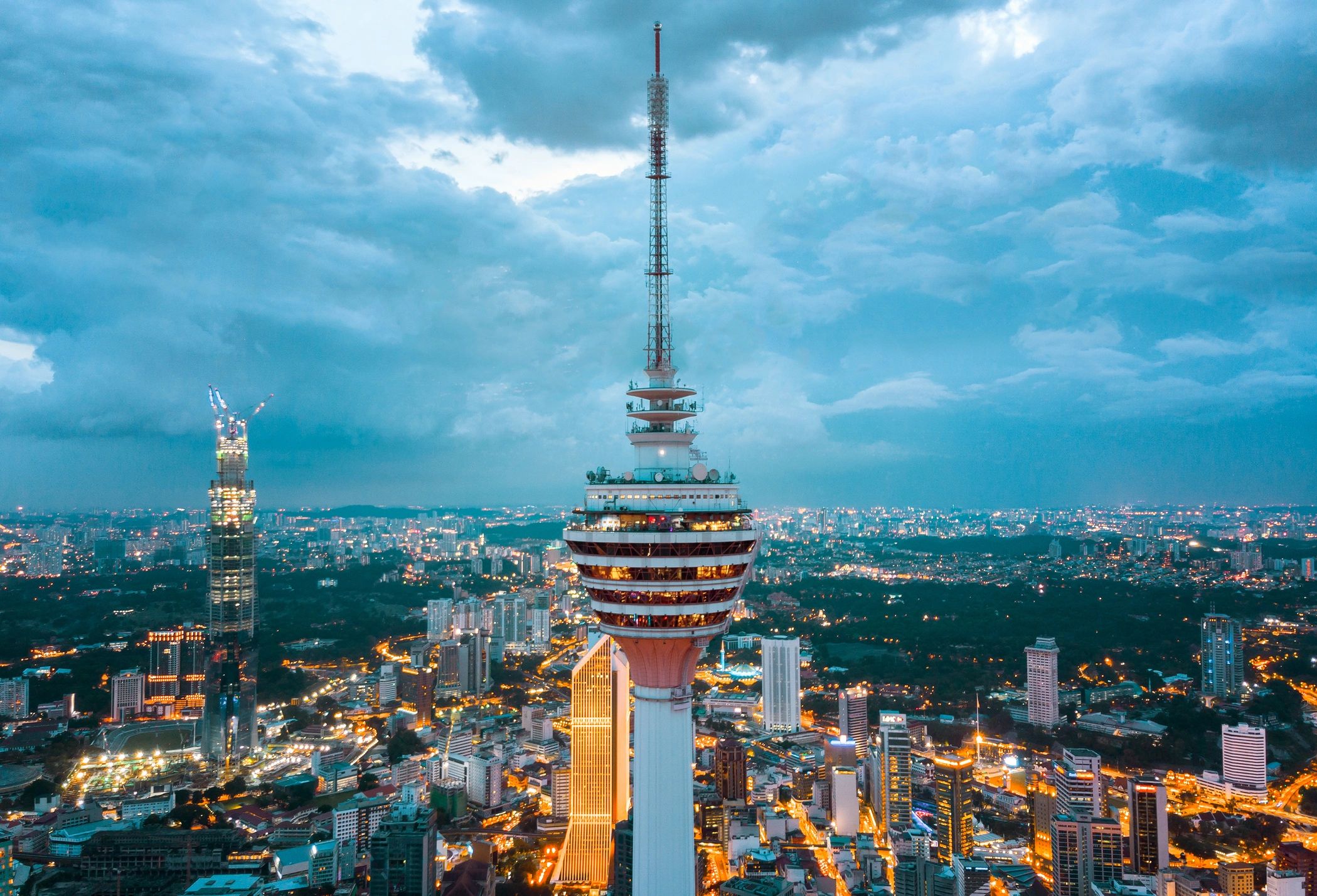 Night skyline of Kuala Lumpur hotel area